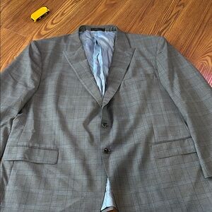 Jos A Bank Reserve Blazer 50R Gray Blue Windowpane‎ Wool Sport Coat Jacket